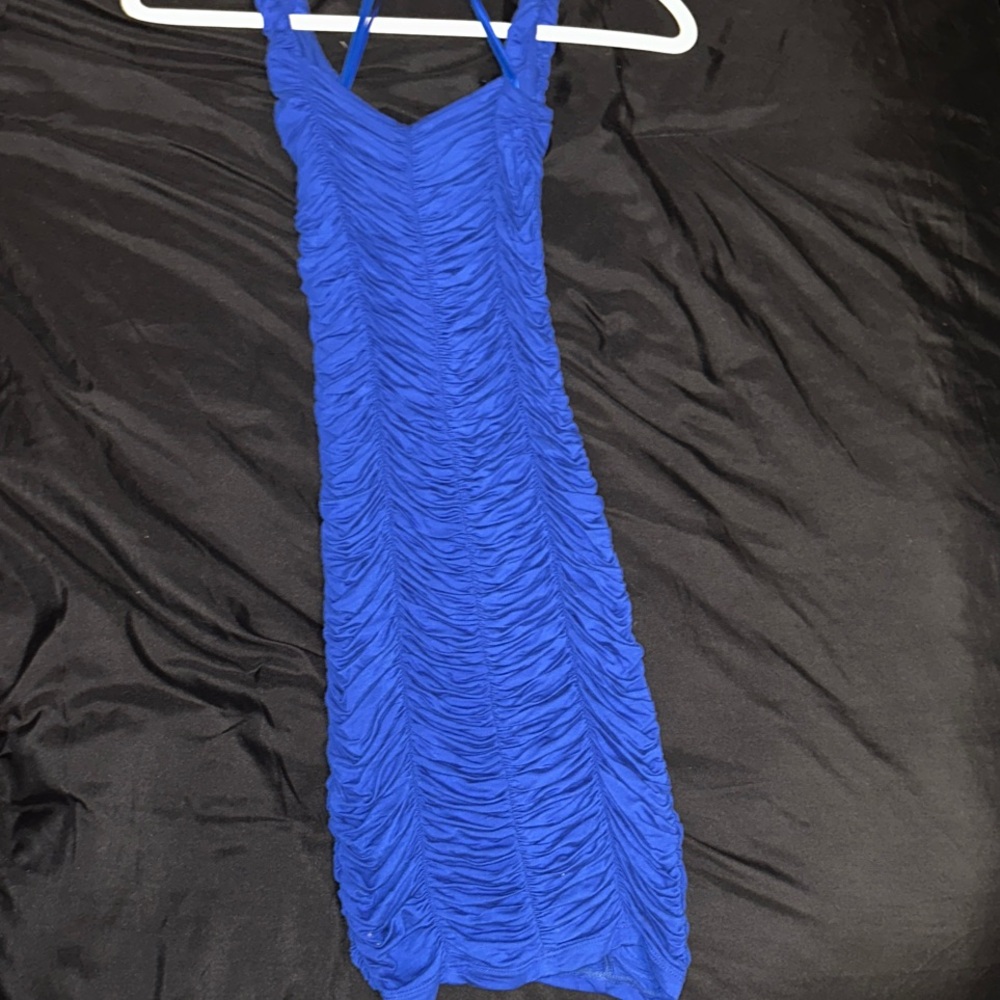 Jump Vibrant Blue Ruched Mini Dress